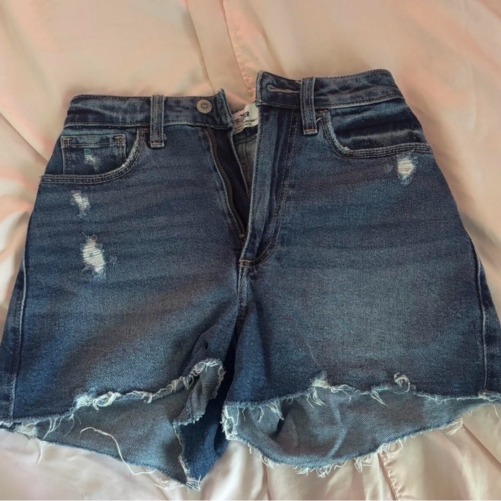 Hollister Women's Dark Blue Jean Shorts